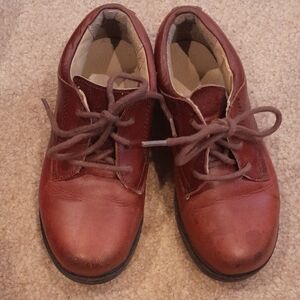 Brown Leather Lace-Up Shoes Stride Rite, Boys Size 13.5M